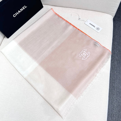 CC Scarf 200 CM In White Mix Beige Light Linen Fabric 418194