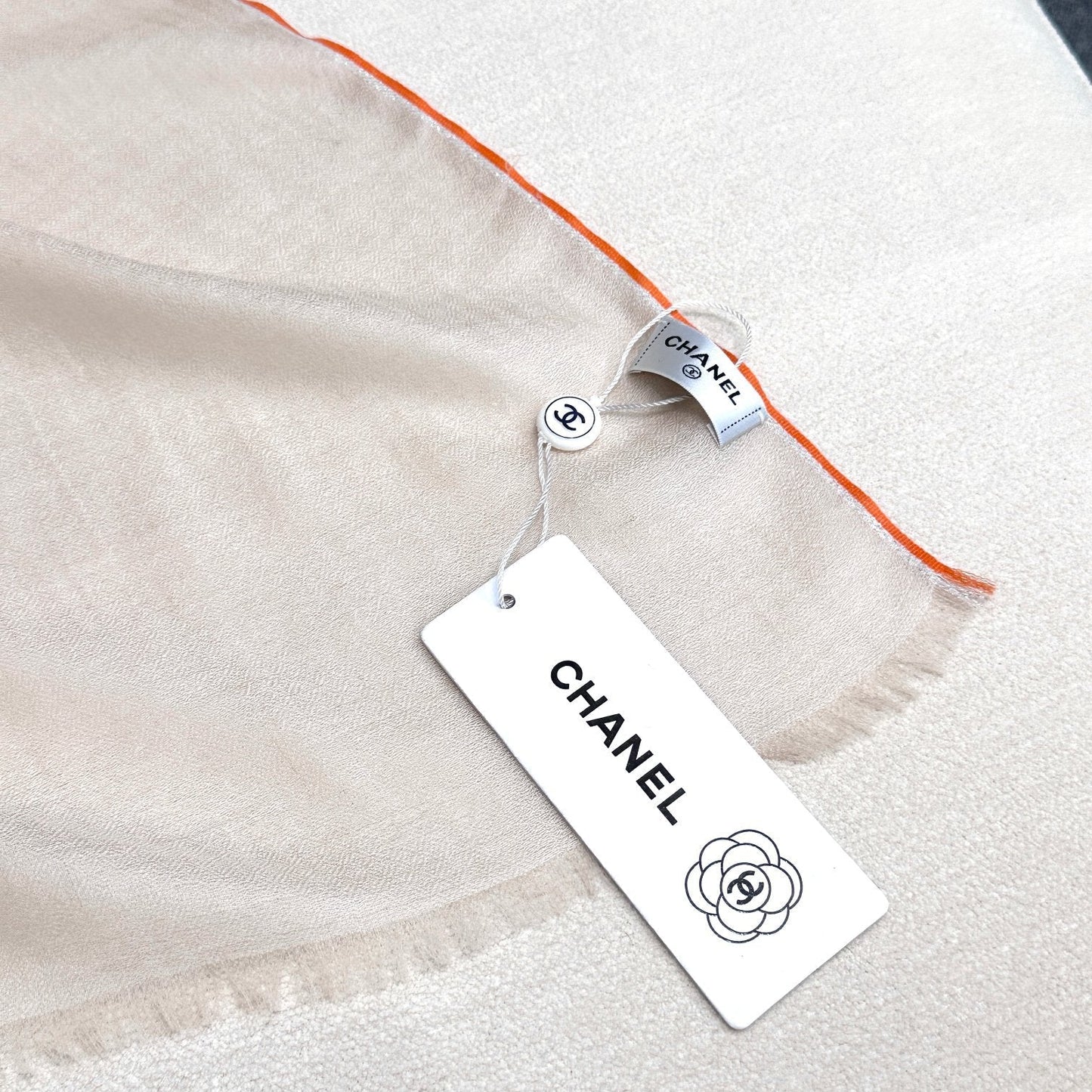CC Scarf 200 CM In White Mix Beige Light Linen Fabric 418194
