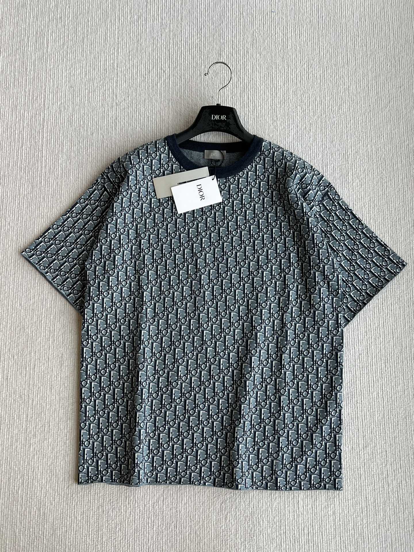 CD 25 Monogram Blue Gray Cotton