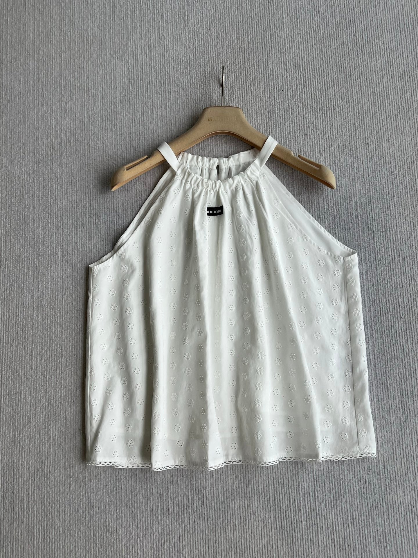 MiuMiu 2026 Neck Top And Mid-Length Skirt Cotton 401251