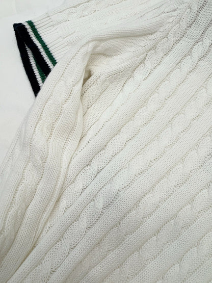 CD 25 V-neck Shirt White Silk Cotton
