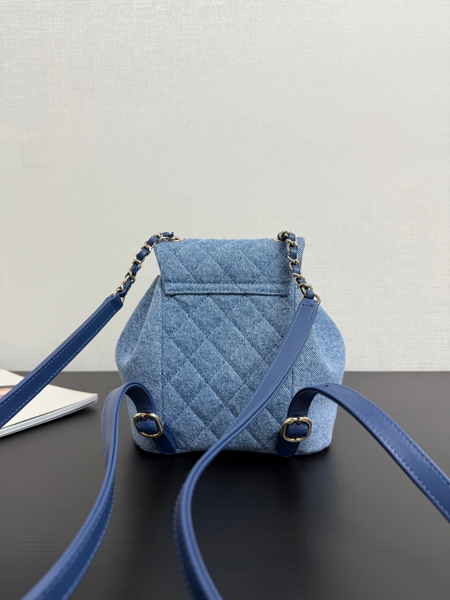 Chanel 2026 Backpack 18cm Blue Denim Leather