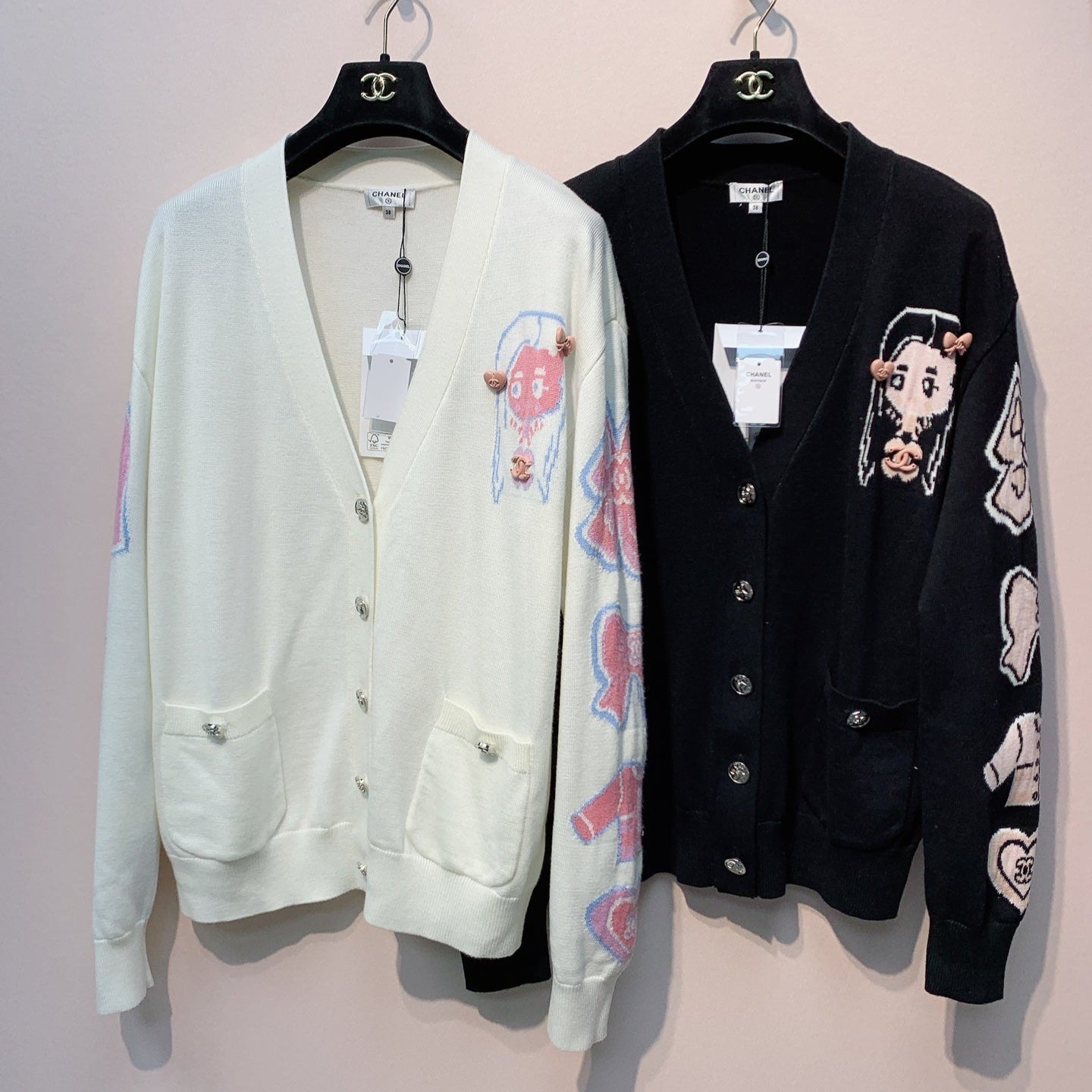 CC 25 Cardigan White And Black Cotton 287524