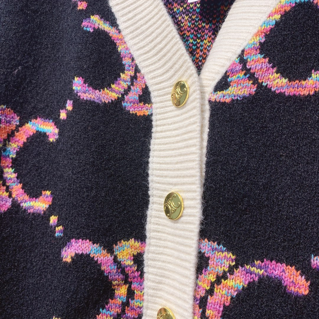 Celine 25 Cardigan Multicolor Wool 301603