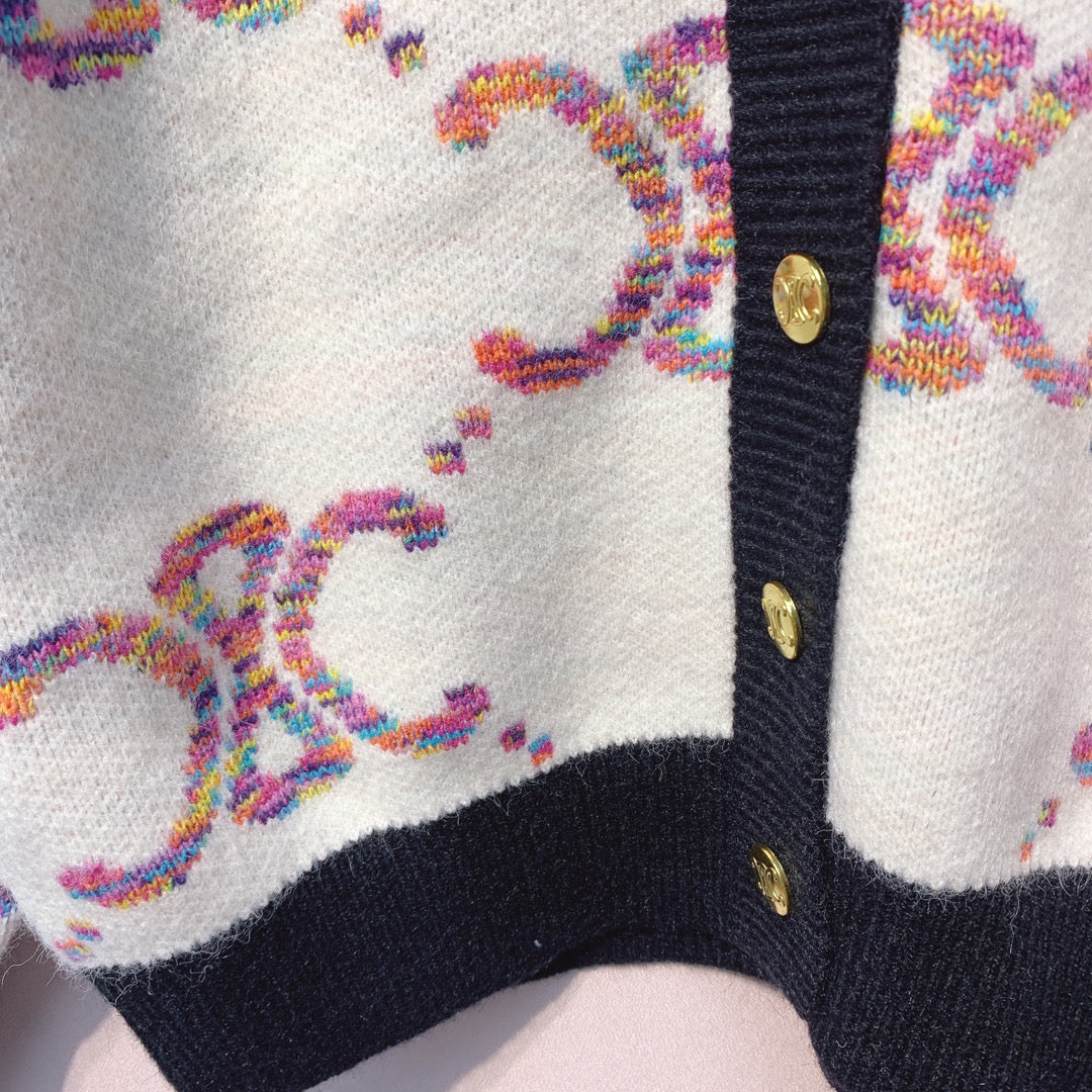 Celine 25 Cardigan Multicolor Wool 301603