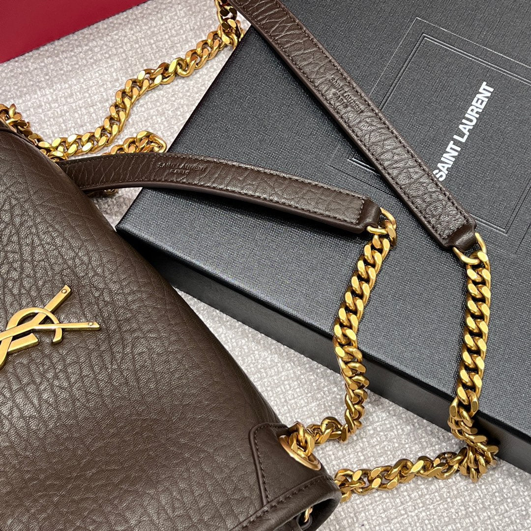YSL Handbag 28 Brown Pattern Lambskin
