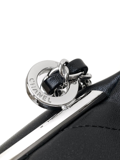 CC Vintage Hobo Bag 30cm Black Lambskin Silver Hardware