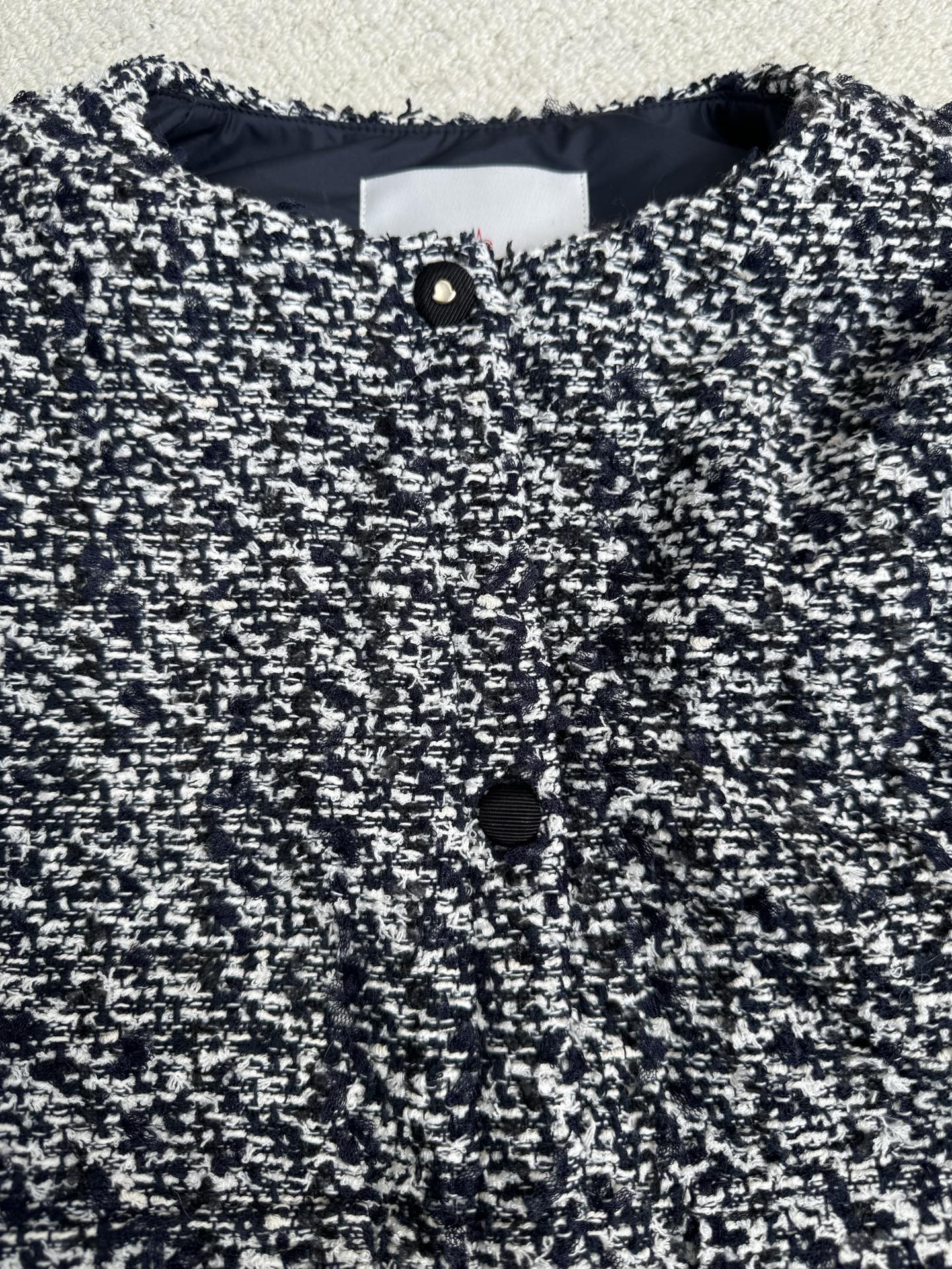 MC 2025 Jacket Black White Tweed Fabric