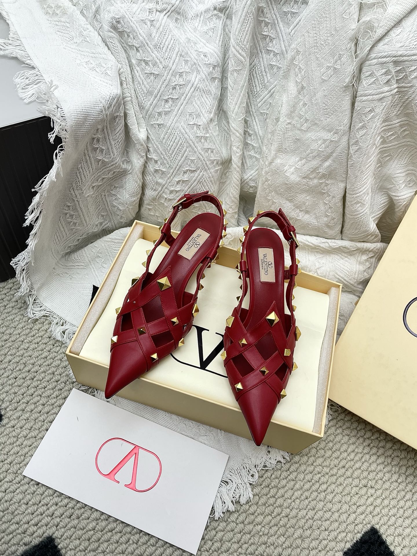 VT 26s Slingback 60 Dark Red Lambskin 611372
