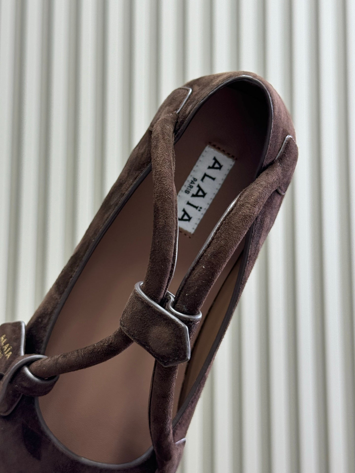 ALAIA  Le Teckel  Ballet Flats Dark Brown Suede 468728