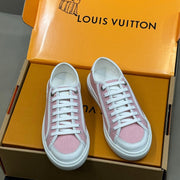 LV 26ss Sneaker Pink White Monogram Denim Leather 621647
