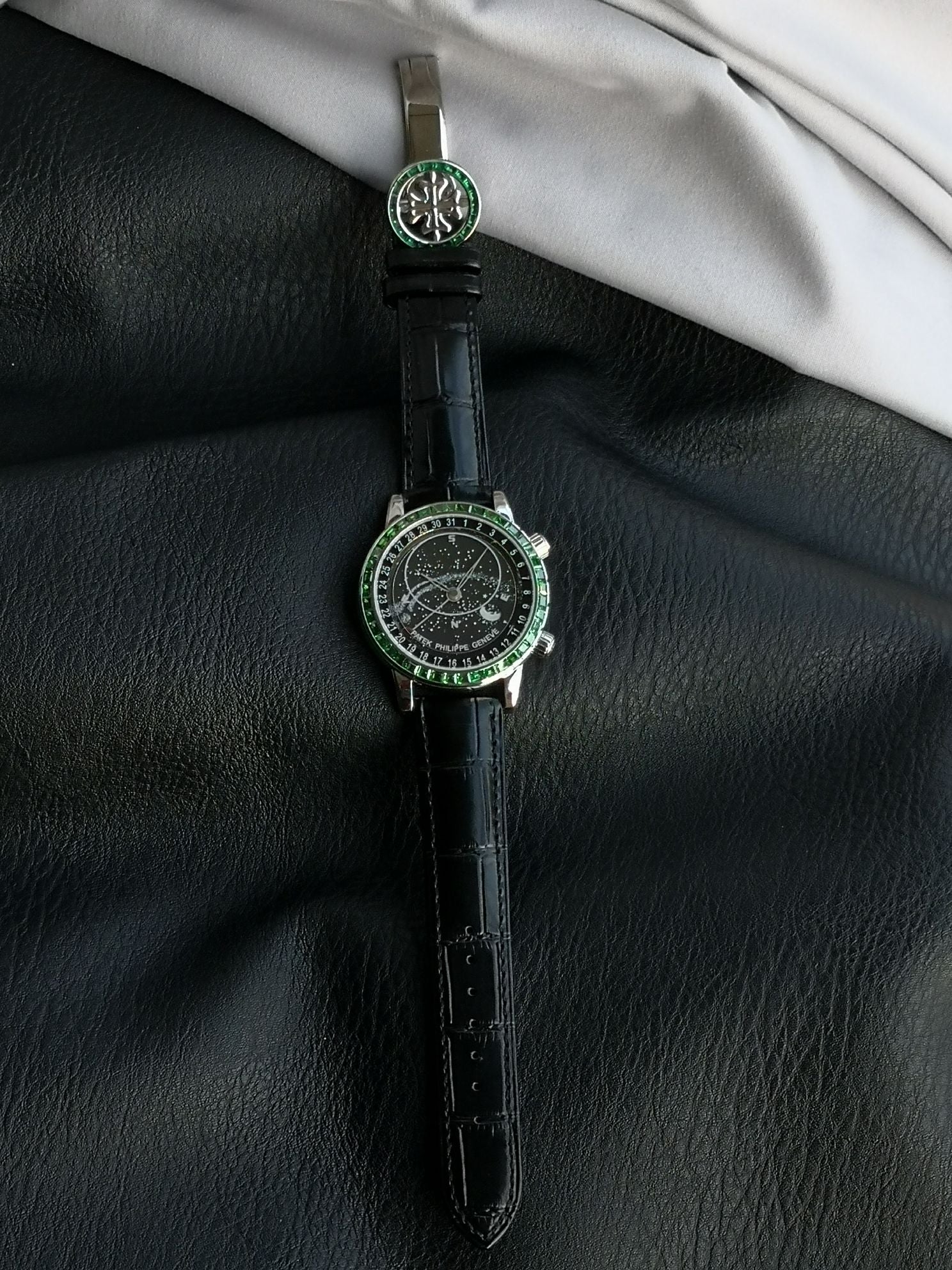 Patek Philippe Celestial Grand Complication 44mm Green Gemstones Black Dial