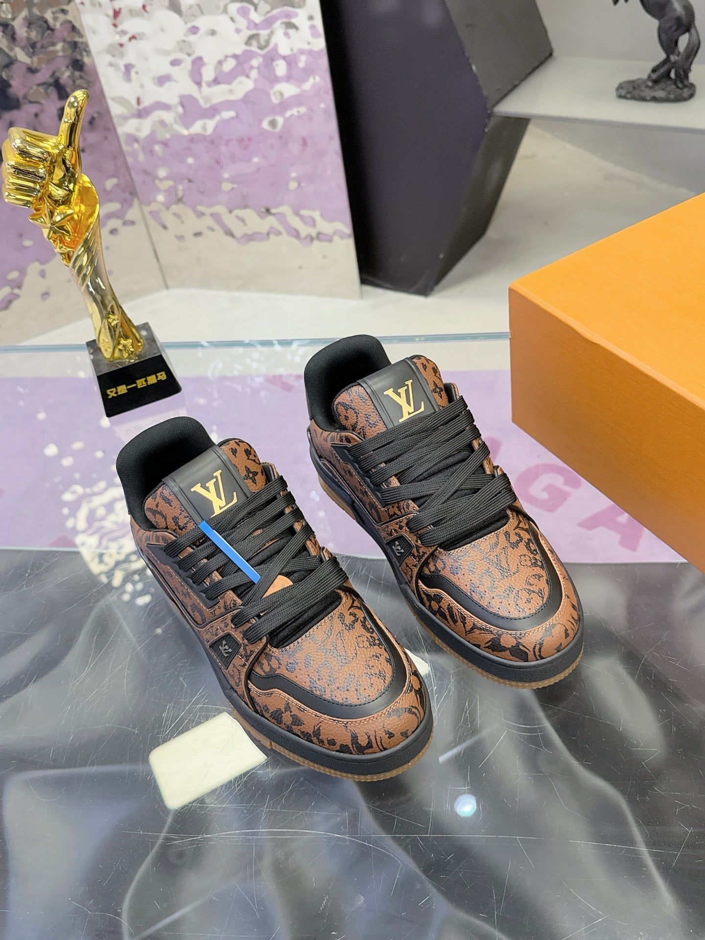 LV x Tyler 26ss Sneaker Black Brown Cowhide  672143