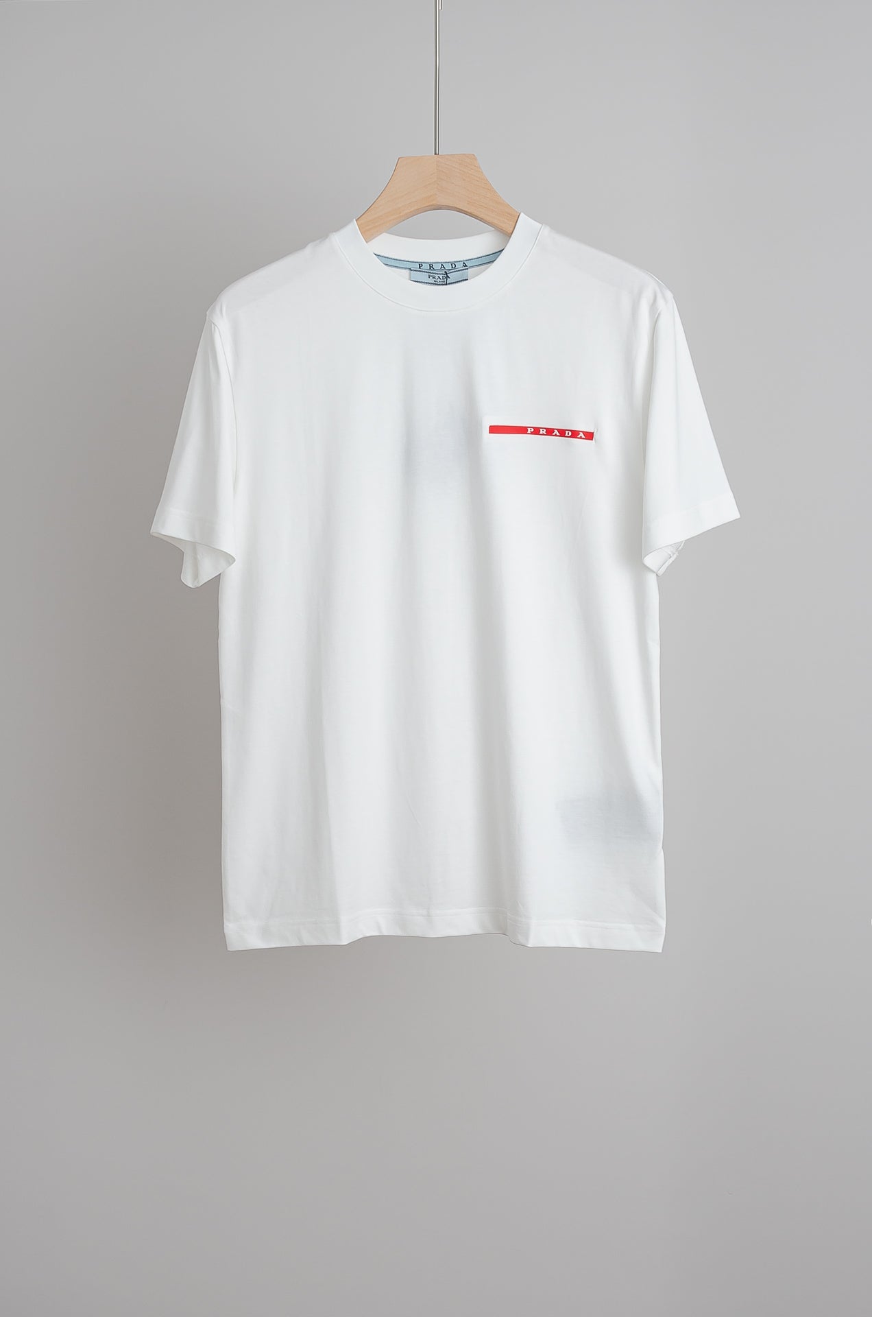 PRA 2026 Men's Short T-shirt White Red Logo Cotton 843627