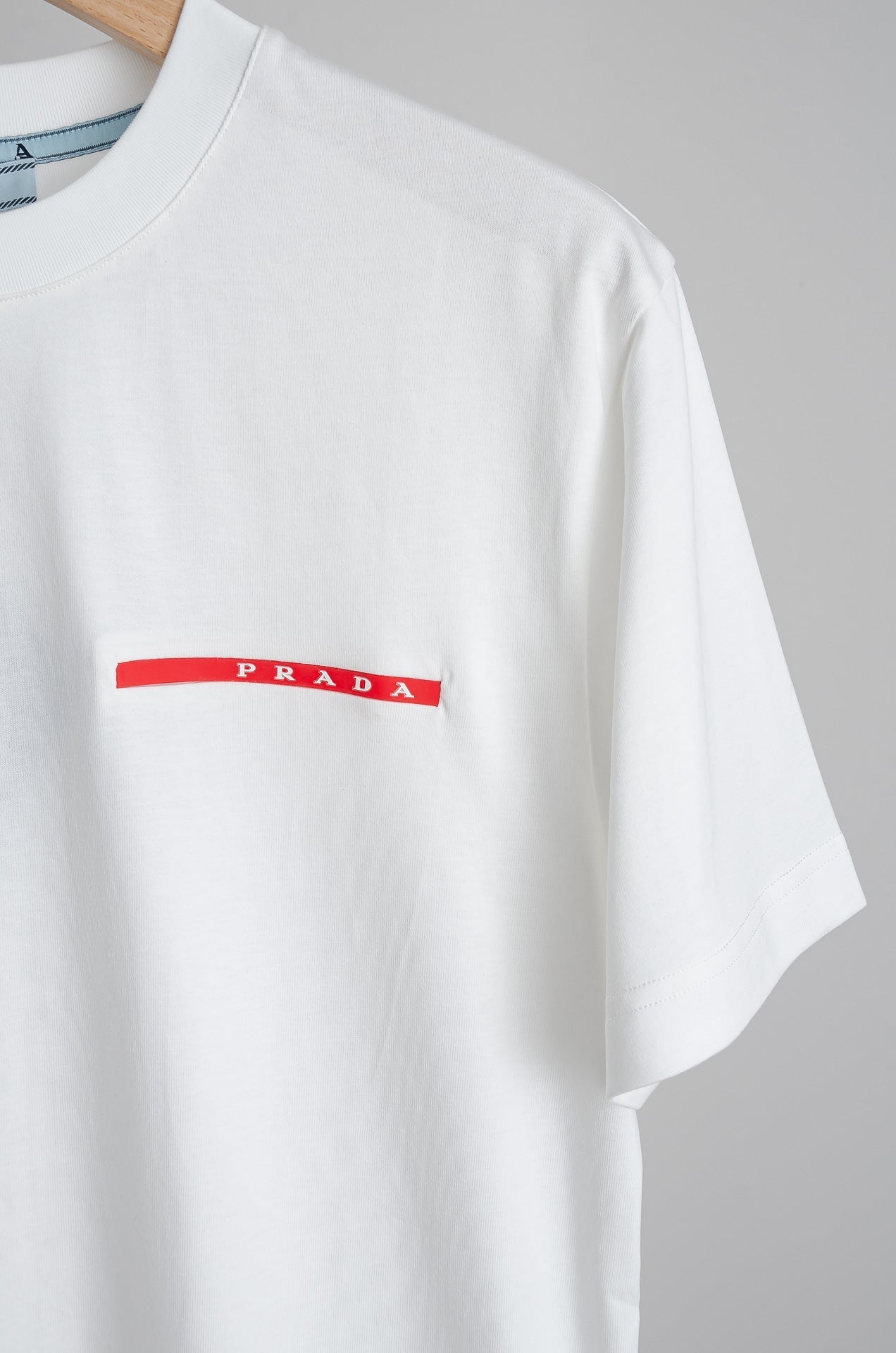 PRA 2026 Men's Short T-shirt White Red Logo Cotton 843627