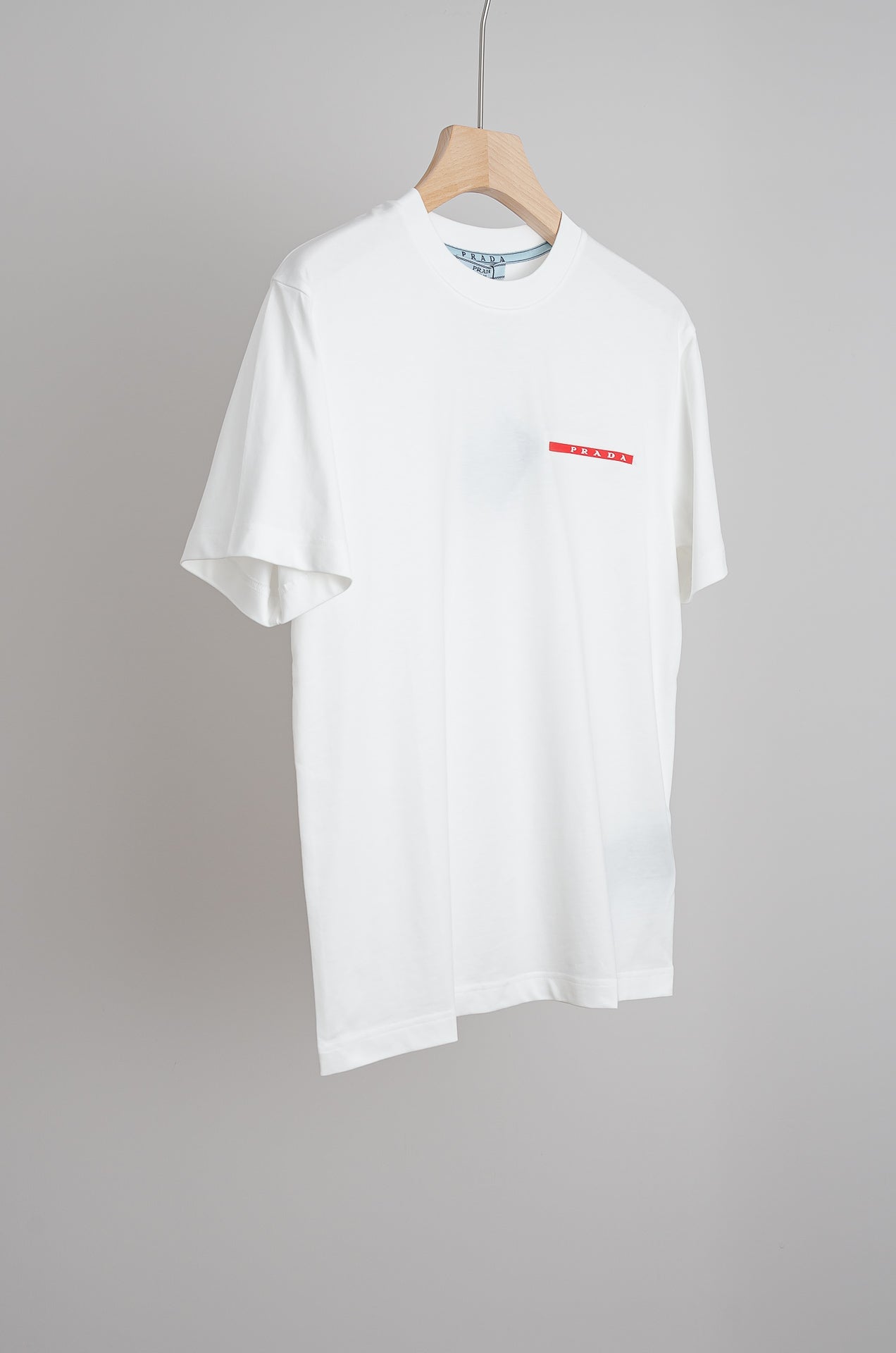 PRA 2026 Men's Short T-shirt White Red Logo Cotton 843627