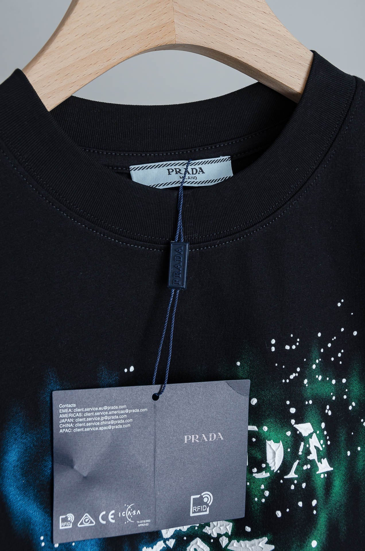 PRA 2026 Men's Short T-shirt Blue White Cotton 843628