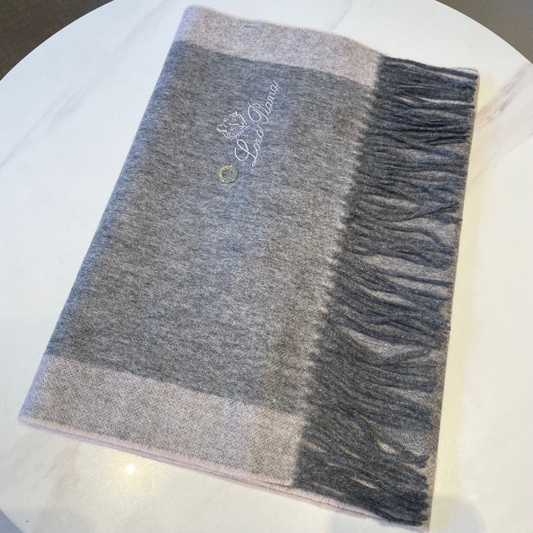 LP Grande Unita Scarf 180 CM In Dark Grey Mix Light Grey Cashmere  208871
