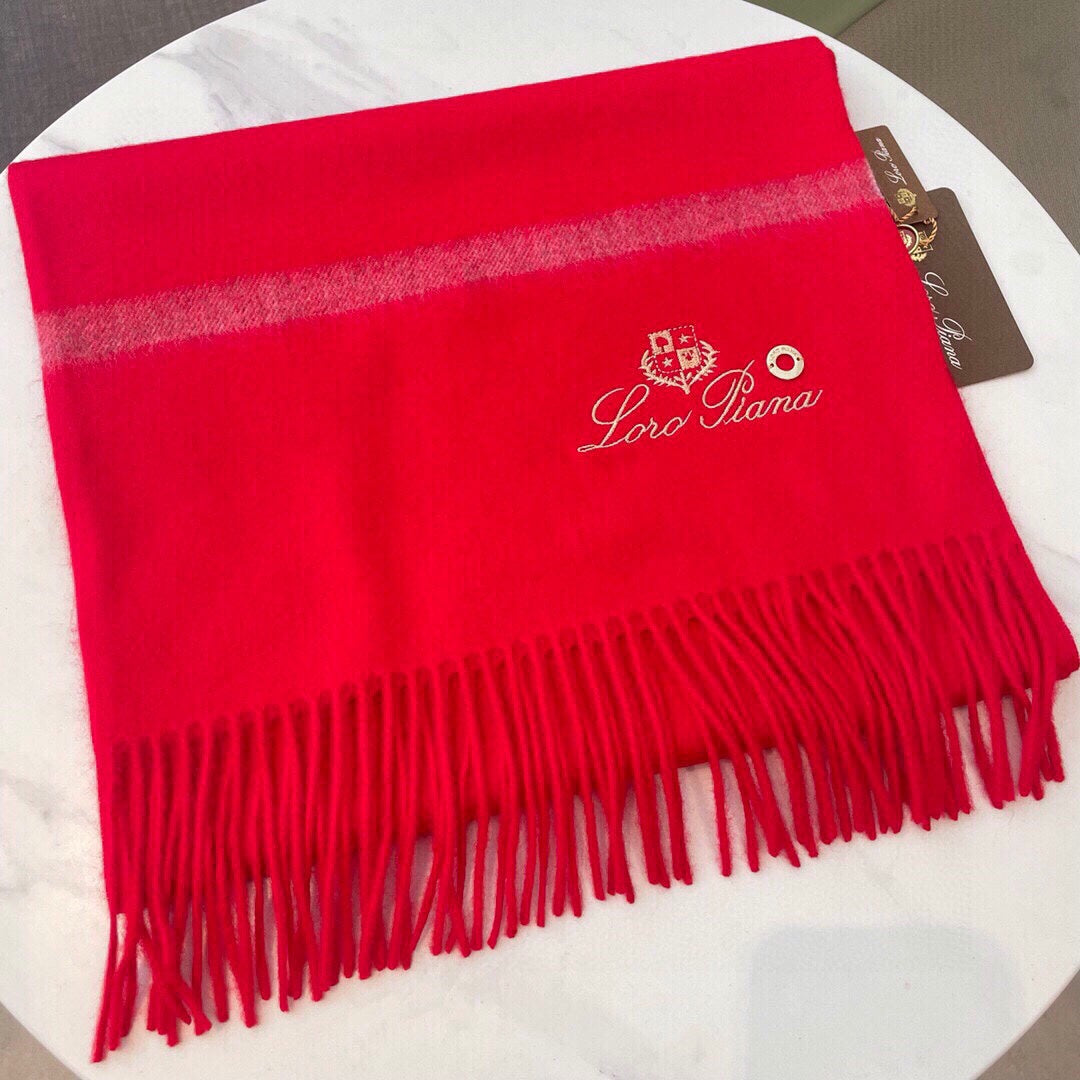 LP Twelve Scarf 180 CM In Bright Red Cashmere  211829