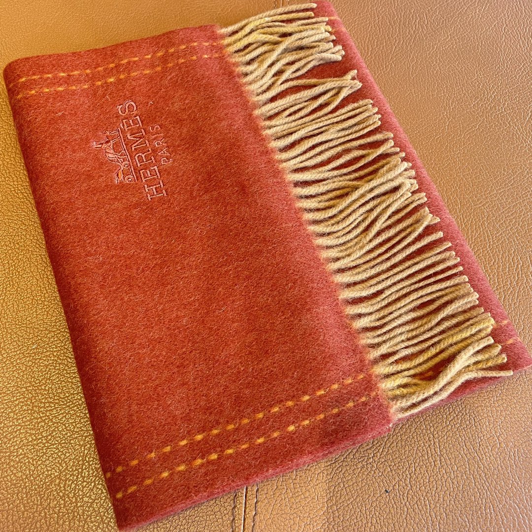 SCARF 180CM RED ORANGE CASHMERE