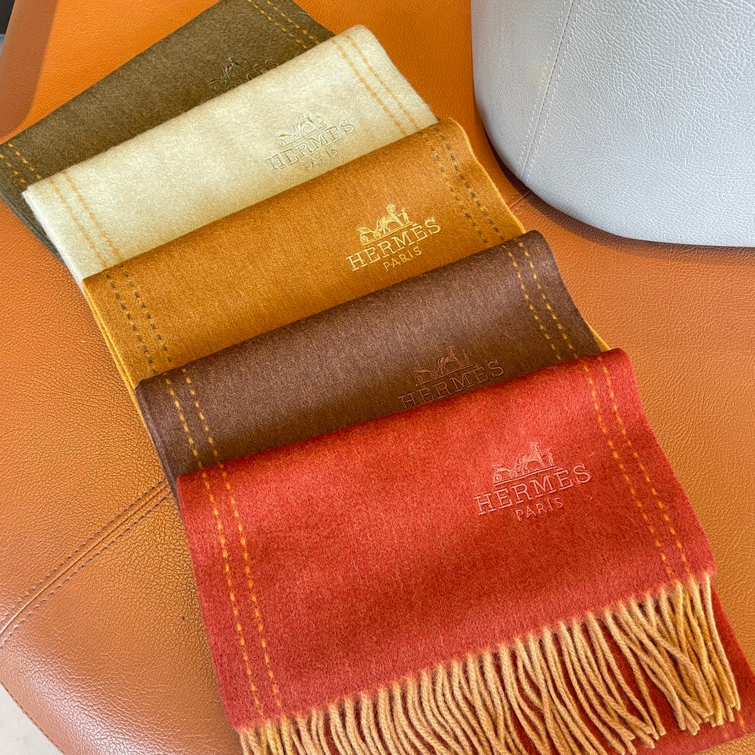 SCARF 180CM RED ORANGE CASHMERE