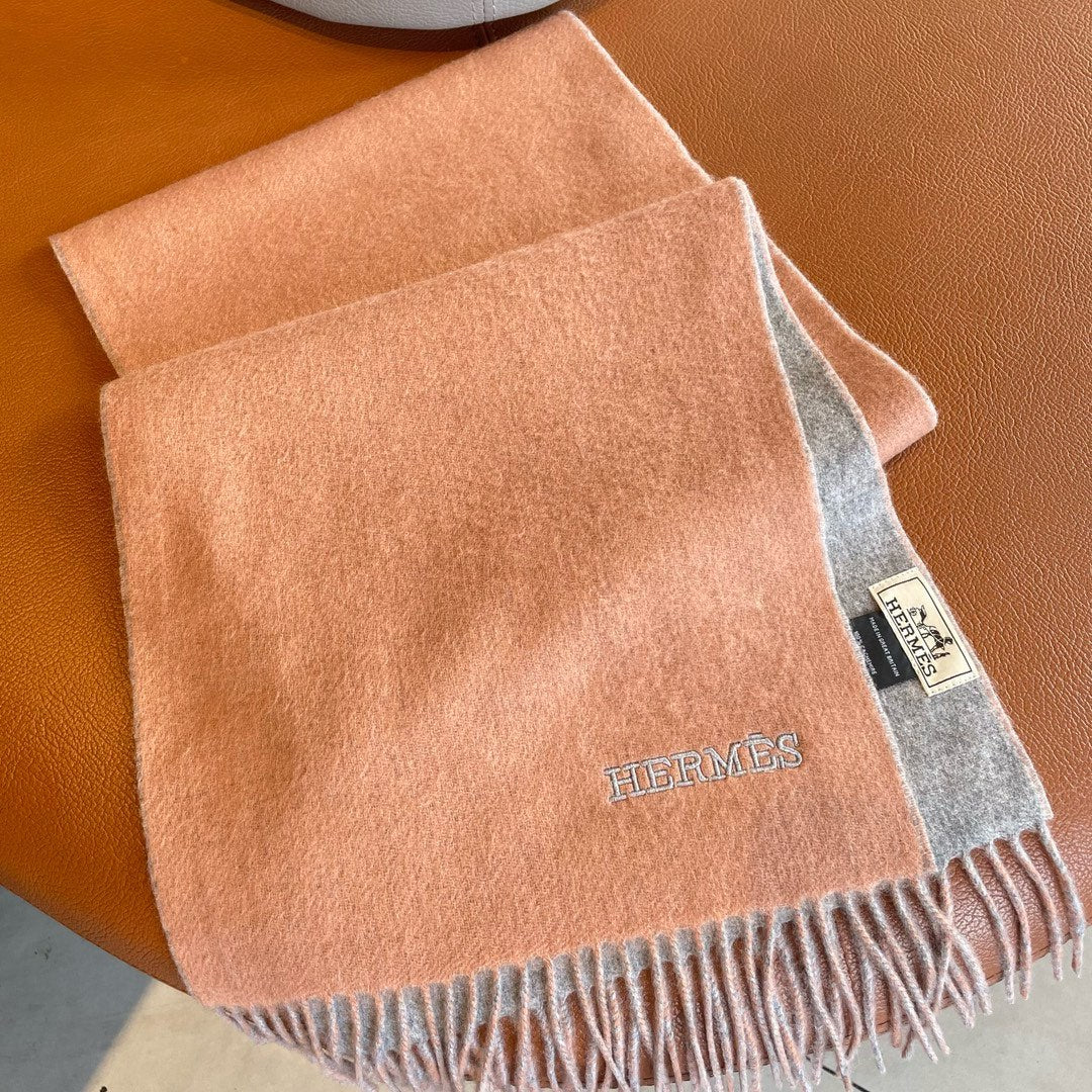Scarf 180 CM In Pink Mix Grey Cashmere