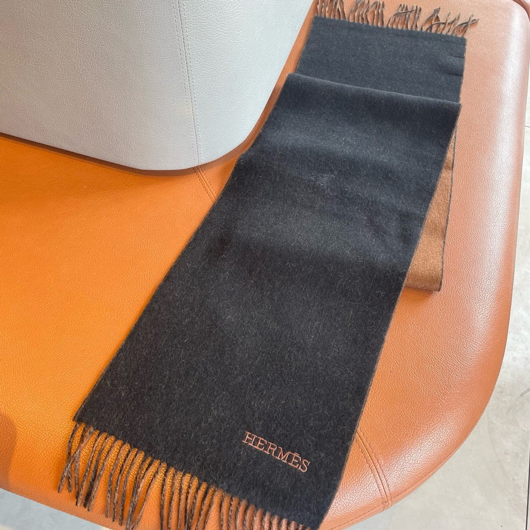 Scarf 180 CM In Black Mix Dark Beige Cashmere