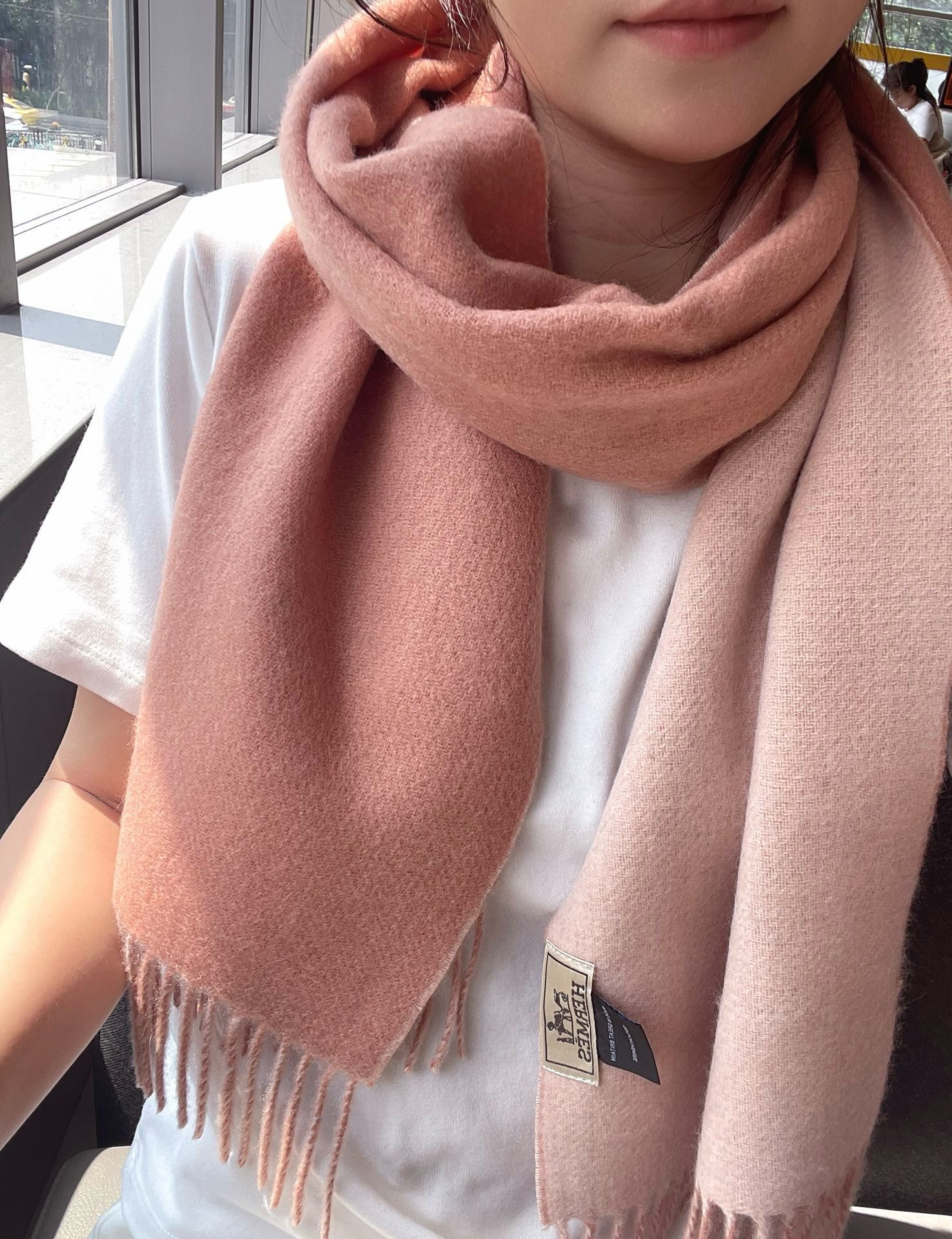 Scarf 180 CM In Pink Mix Light Pink Cashmere
