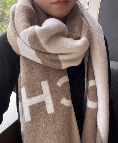 CC Scarf 200 CM In Brown Mix White Cashmere  422792
