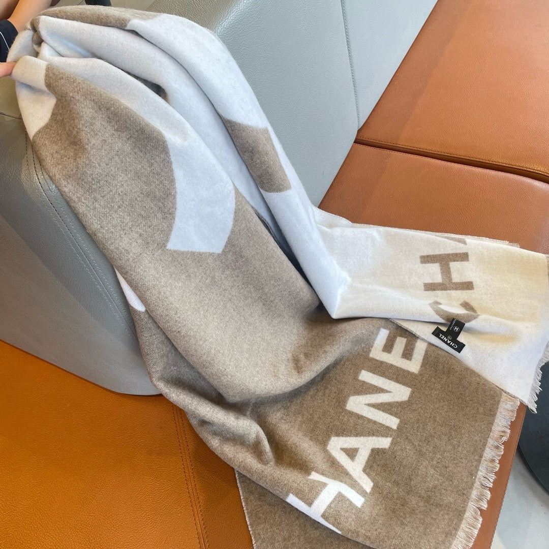 CC Scarf 200 CM In Brown Mix White Cashmere  422792
