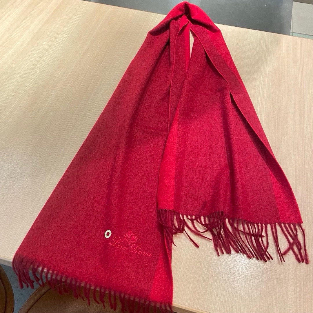 LP Grande Unita Scarf 180 CM In Crimson Mixed With Bright Red Cashmere 424621