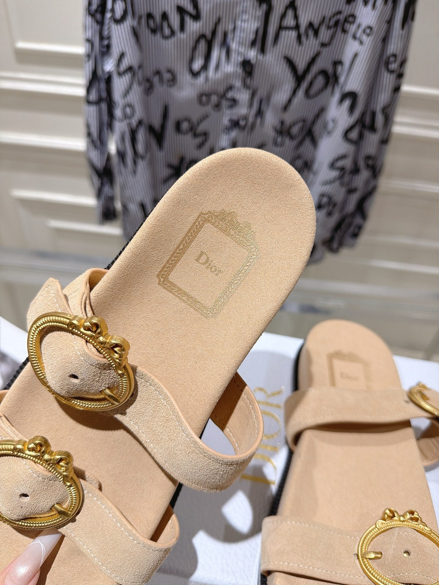Dior 2026 Medaillon Buckle Slide Sandal Calfskin 919025
