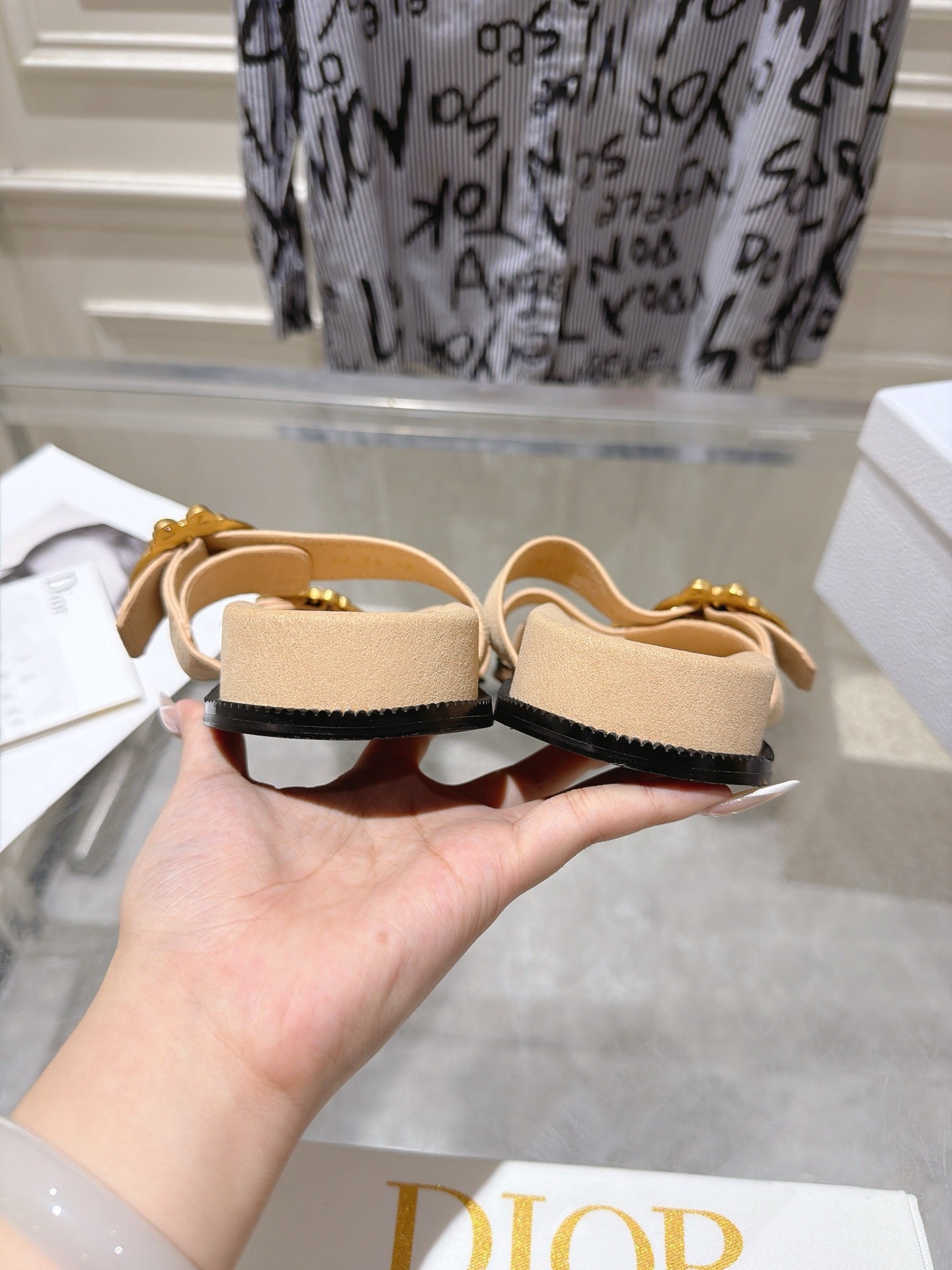 Dior 2026 Medaillon Buckle Slide Sandal Calfskin 919025