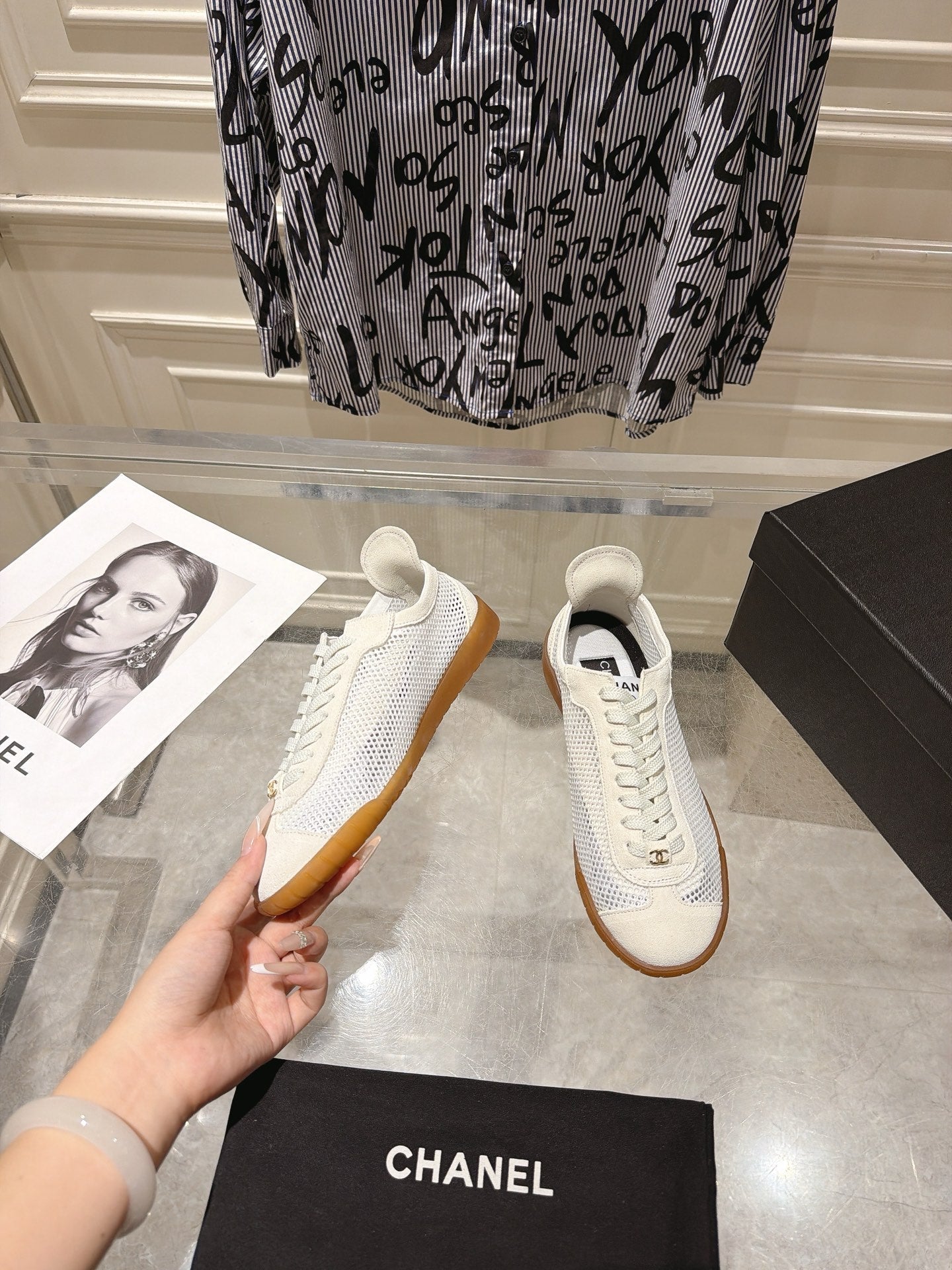 Chanel 2026 Mesh Casual Training Shoes Suede Cowhide 823738