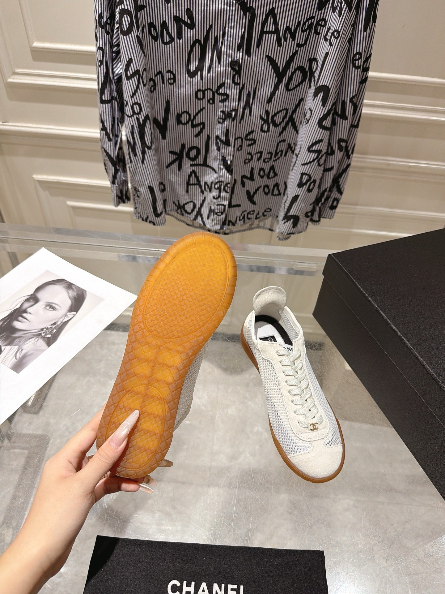 Chanel 2026 Mesh Casual Training Shoes Suede Cowhide 823738