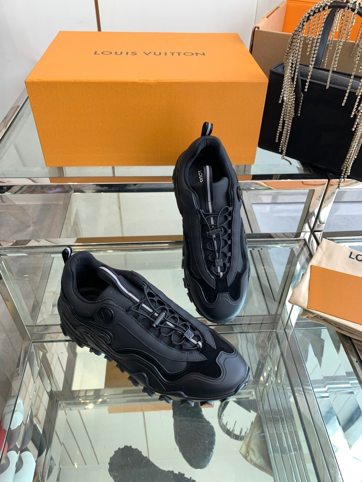 LV Rush Sneaker 40mm Black Cowhide