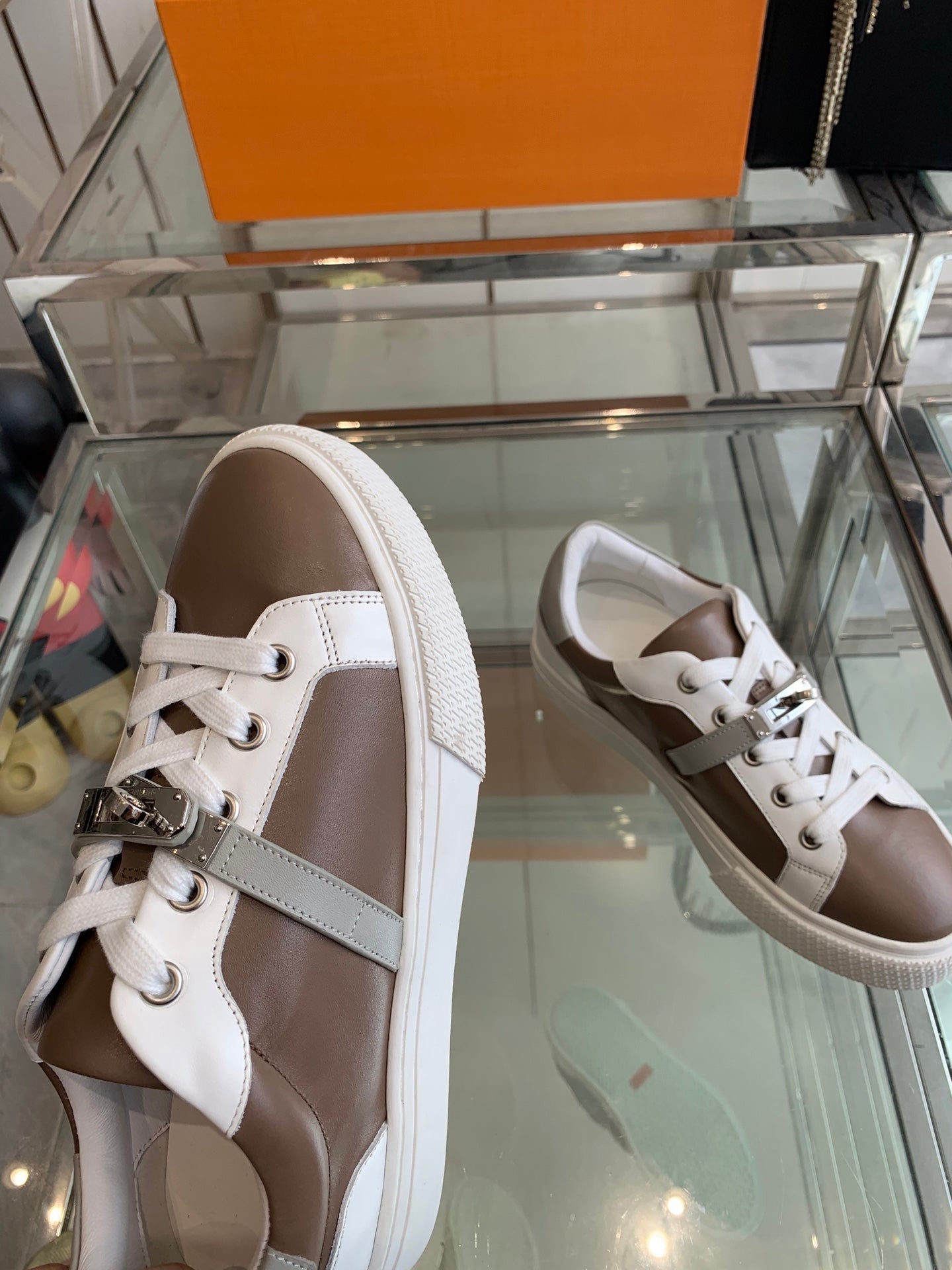 HM Day Sneaker Chocolate mix White Calfskin 291833