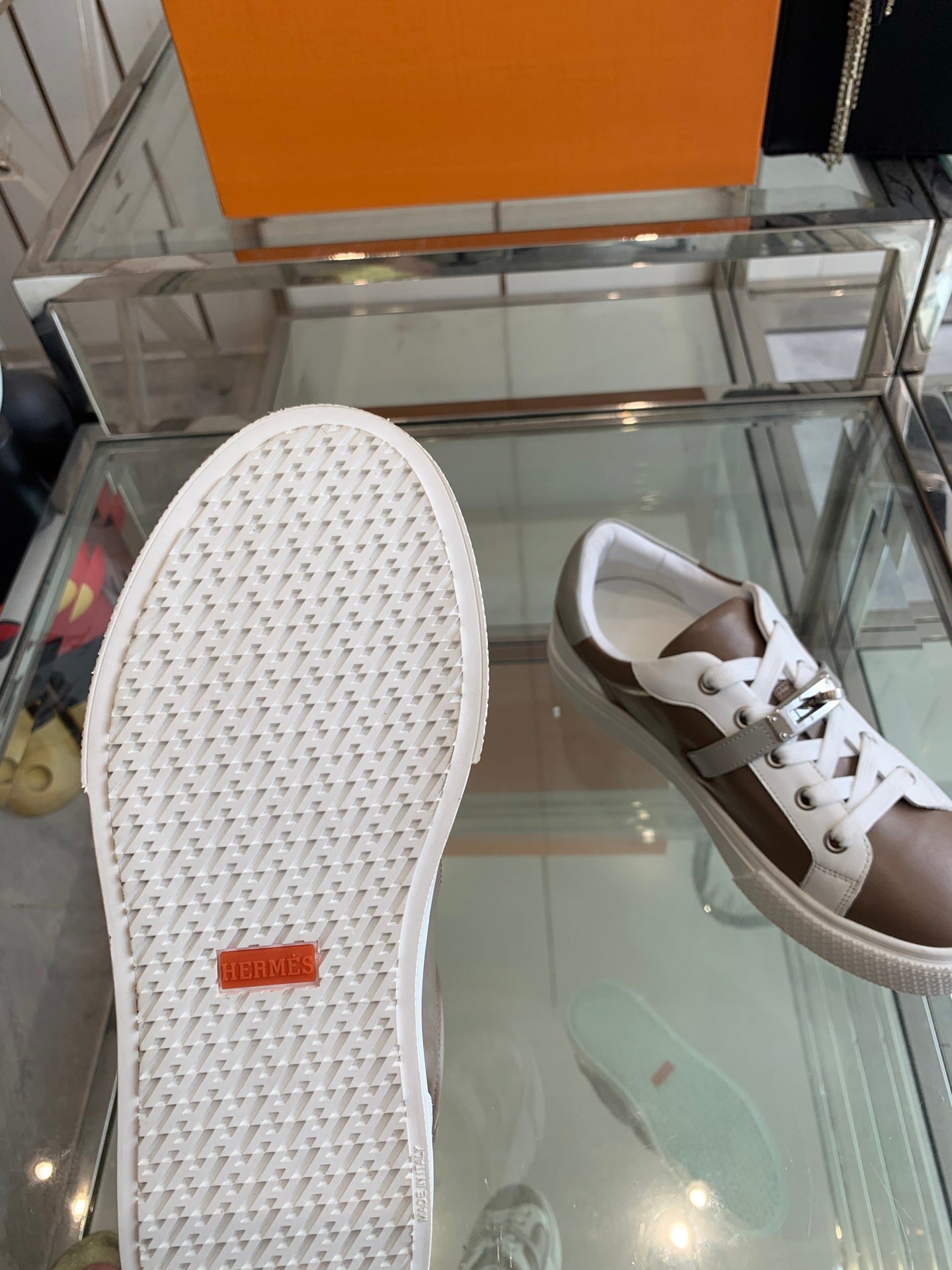 HM Day Sneaker Chocolate mix White Calfskin 291833