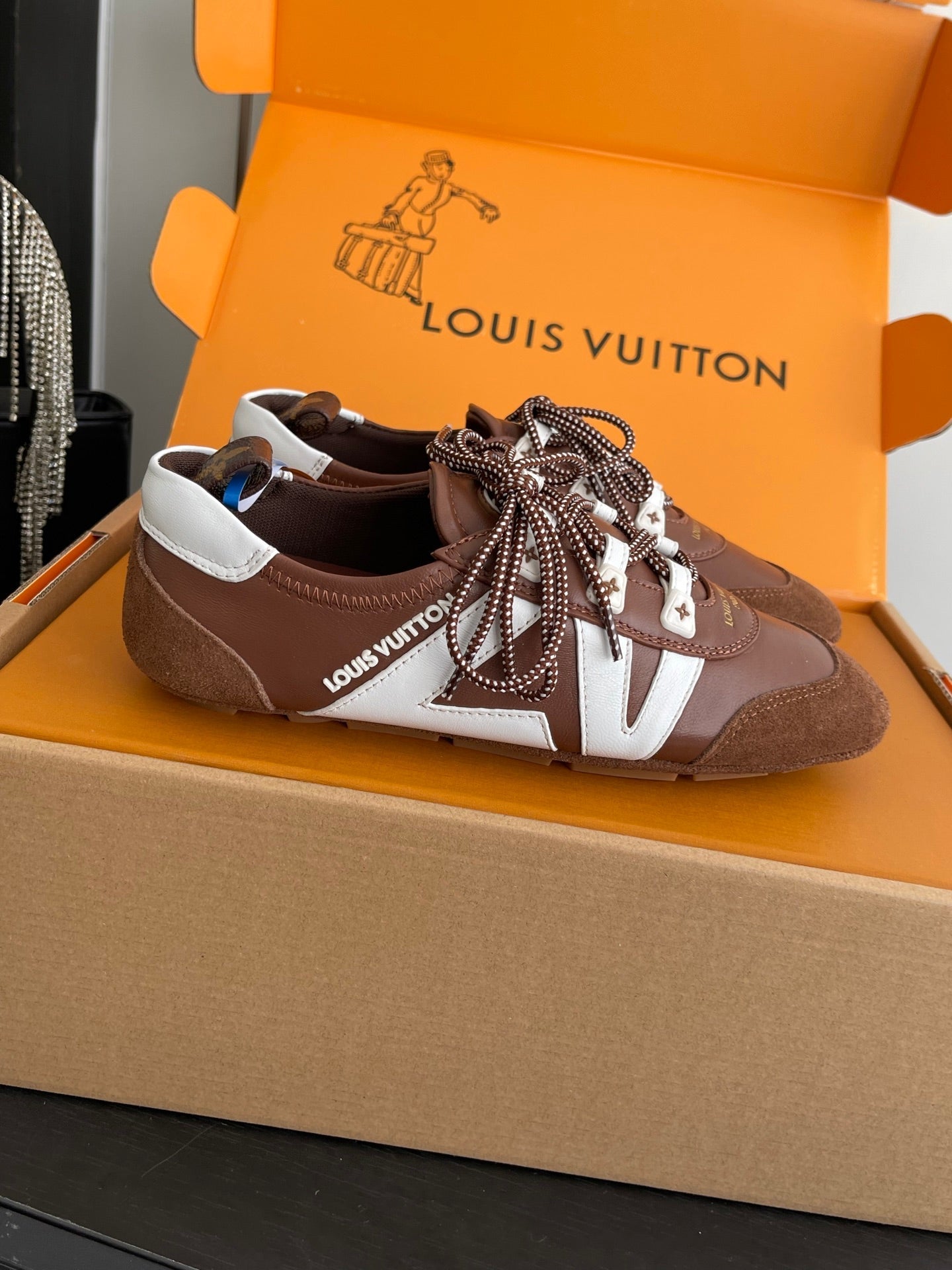 LV 26ss Ballet Sneakers Brown Caramel Cowhide Suede 631483