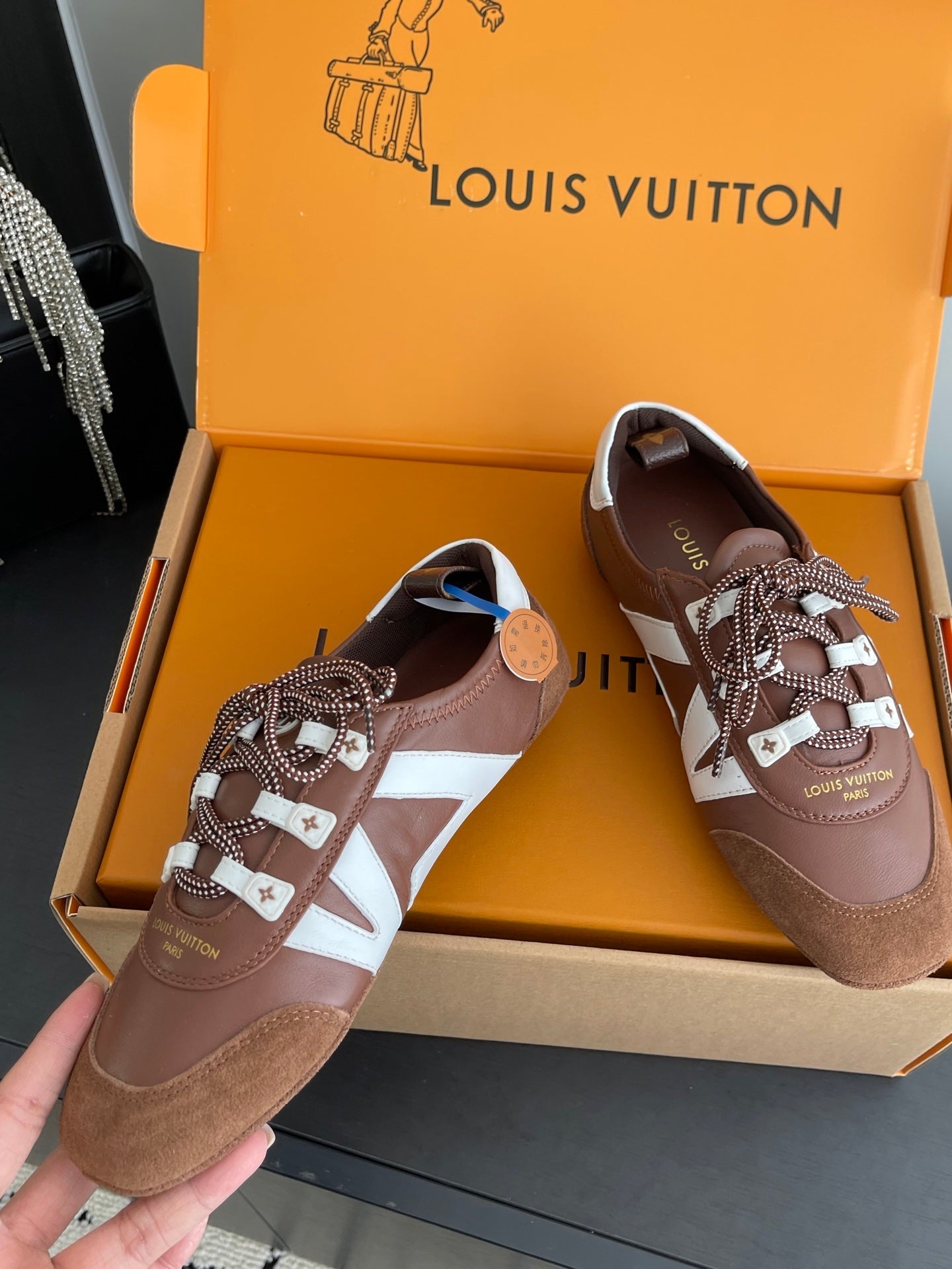 LV 26ss Ballet Sneakers Brown Caramel Cowhide Suede 631483