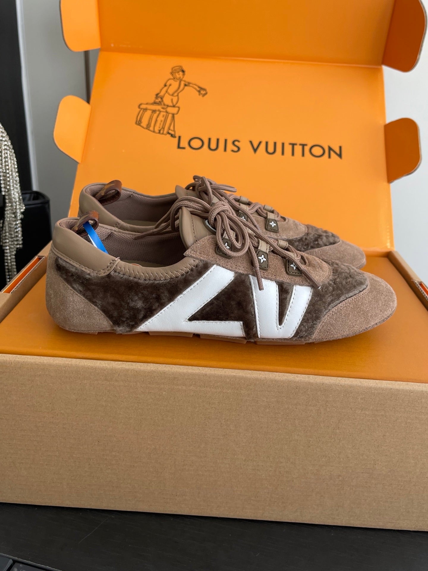 LV 26ss Ballet Sneakers Brown Suede 631484