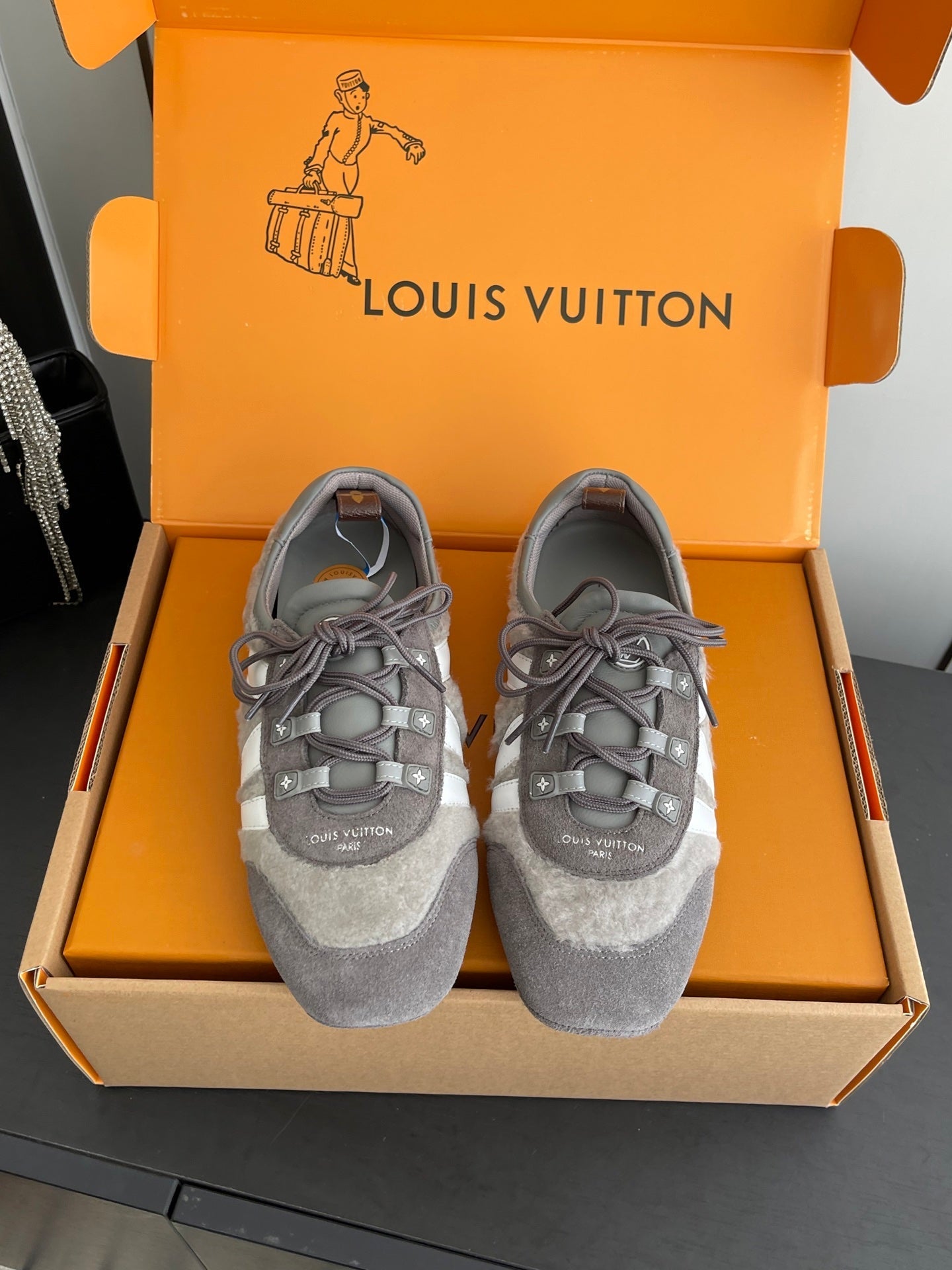 LV 26ss Ballet Sneakers Gray Suede 631485