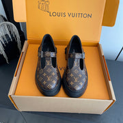 LV 26ss Platform Mary Jane Brown Monogram Cowhide 631500