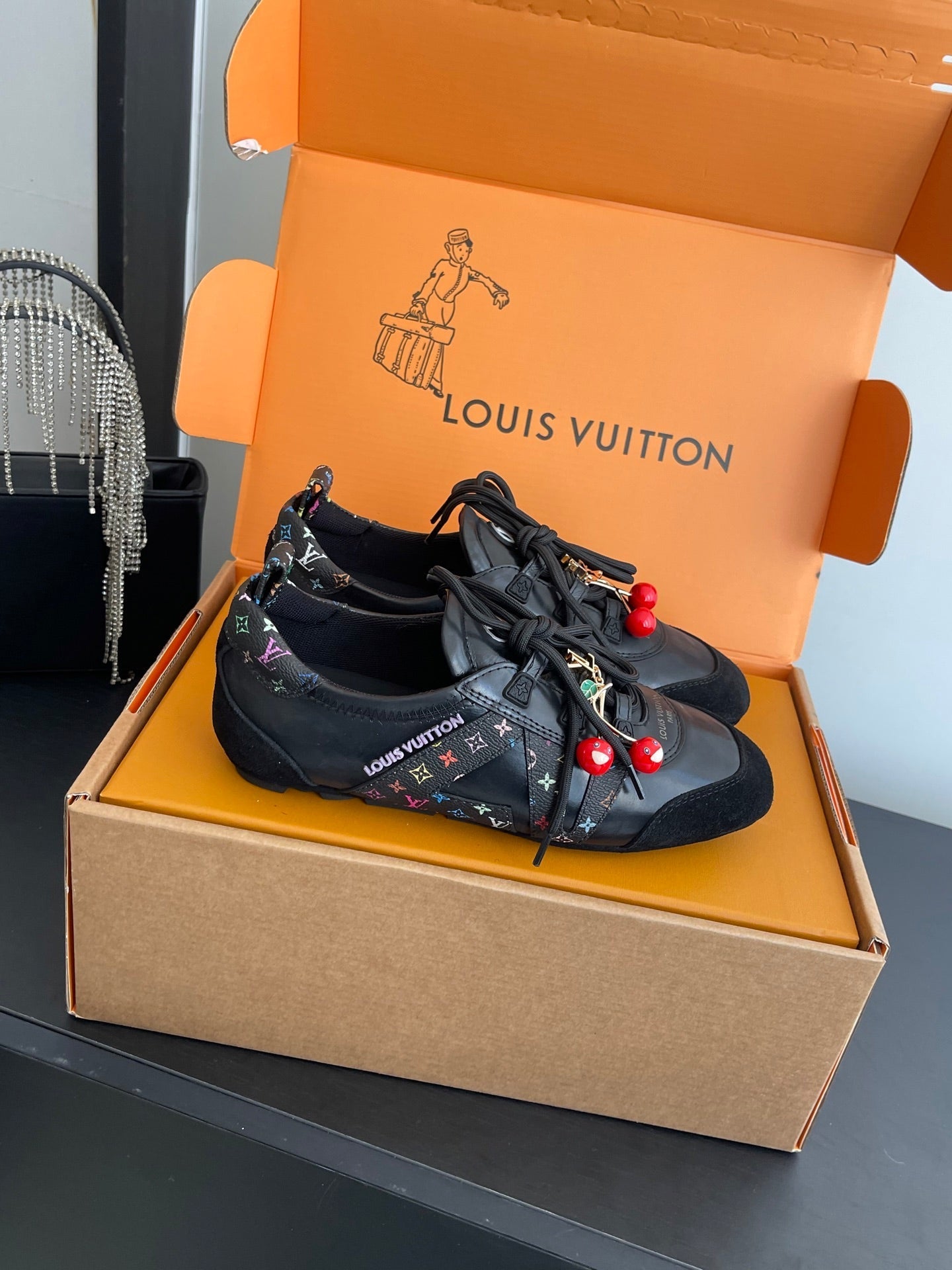 LV 26ss Ballet Sneakers Black Cowhide  Suede 631488