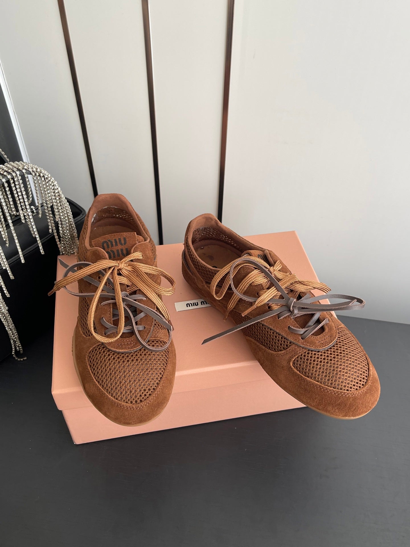 MIU 26 Casual Sneaker Brown Fabric Suede 631629