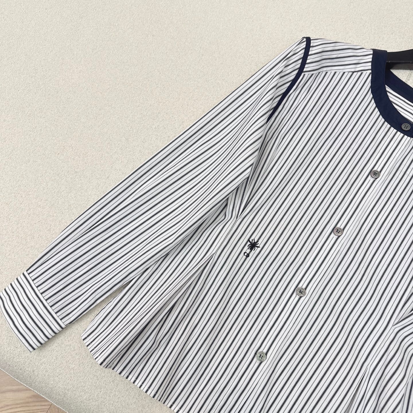 CD 25 Striped Shirt White Blue Cotton 597884