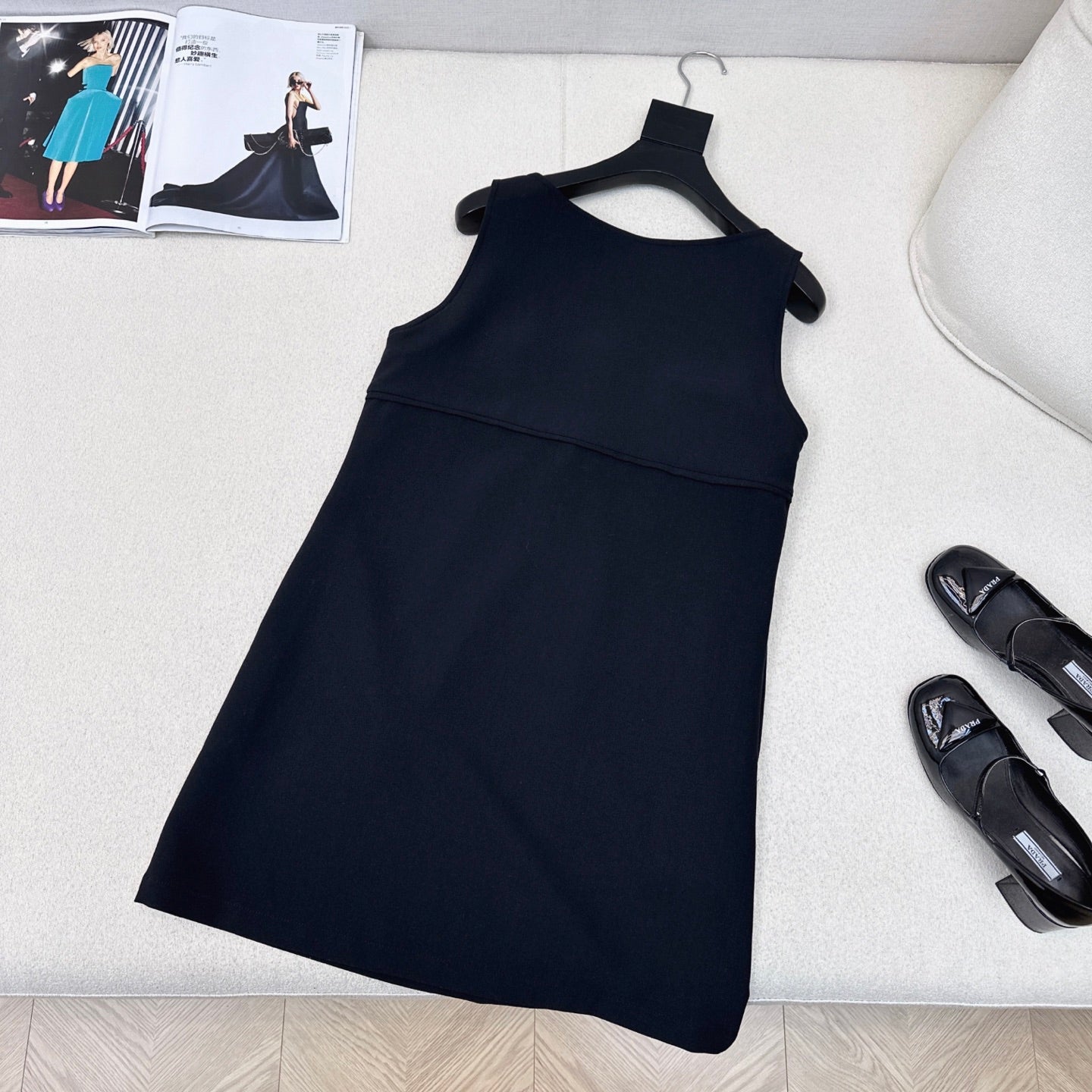Gucci 25 Sleeveless Minimalist Dress Dark Blue Cotton Polyester