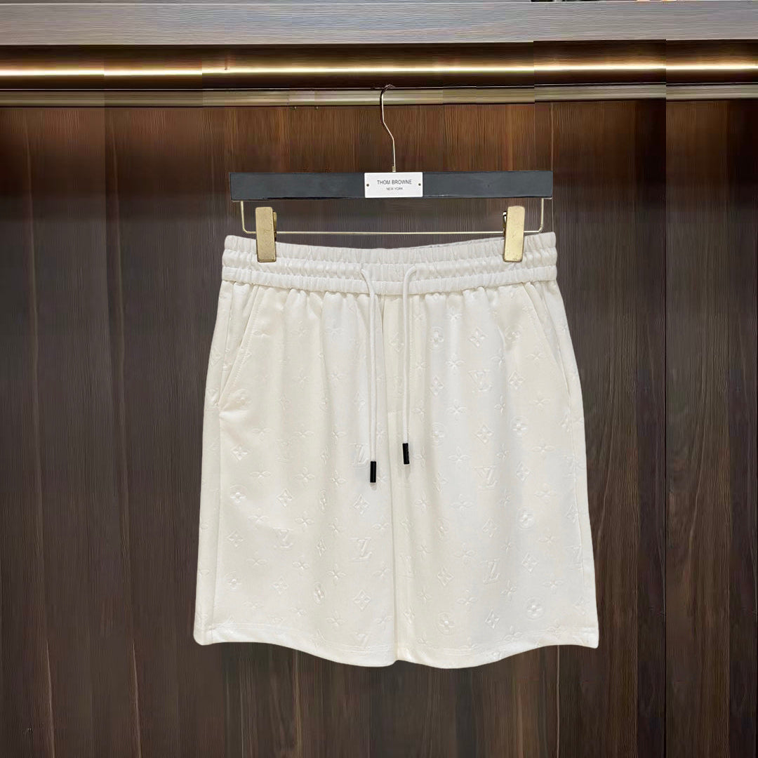 LV 26A Men's Casual Shorts Pants White Fabric 406037