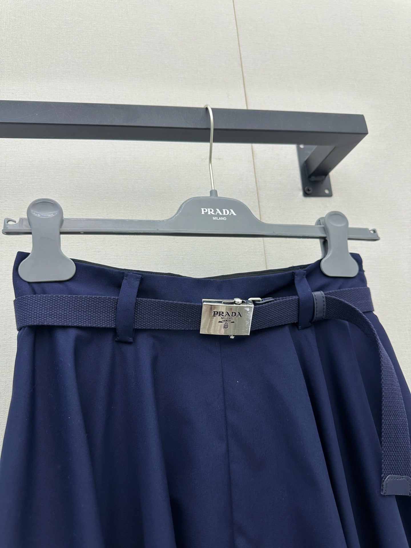 Prada 2026 Midi Skirt Navy Polyester 402787