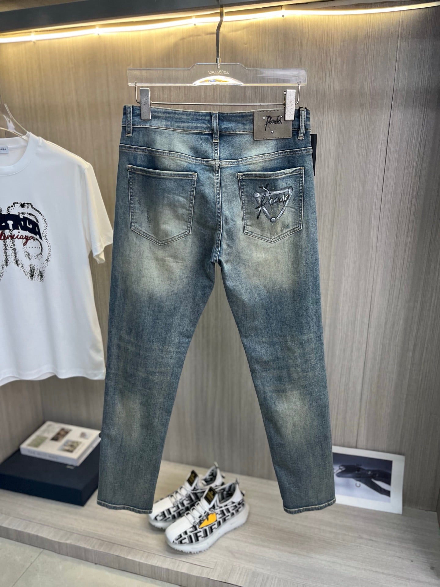 PRA 2026 Men's Jeans Washed Blue Denim 843260